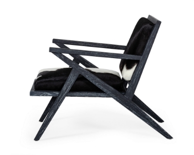 Picture of Modrest Hallam - Glam Black and White Cowhide Accent Chair