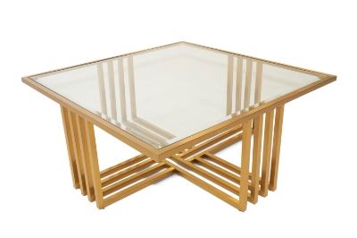 Picture of Modrest Kodiak - Glam Clear Glass and Gold Glass Coffee Table