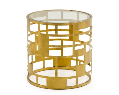 Picture of Modrest Kudo - Glam Clear Glass and Gold Glass End Table