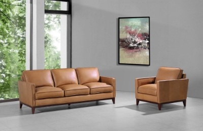 Picture of Divani Casa Naylor - Modern Brown Italian Leather Split Chair