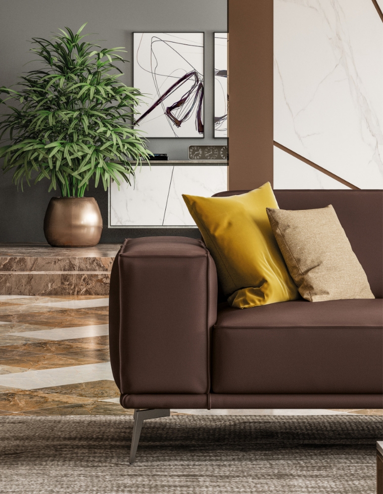 Picture of Accenti Italia Darwin - Italian Modern Dark Brown Leather Sofa