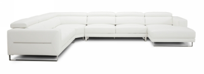 Picture of Divani Casa Hawkey - Contemporary White Full Leather U Shaped Sectional Sofa