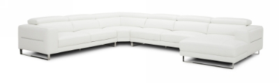 Picture of Divani Casa Hawkey - Contemporary White Full Leather U Shaped Sectional Sofa