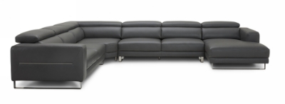 Picture of Divani Casa Hawkey - Contemporary Grey Full Leather U Shaped Sectional Sofa