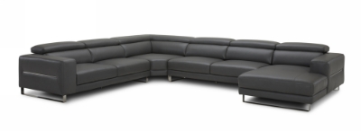 Picture of Divani Casa Hawkey - Contemporary Grey Full Leather U Shaped Sectional Sofa