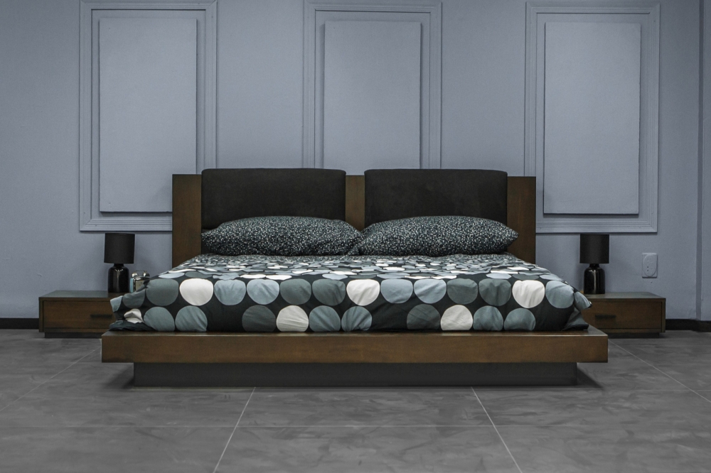 Picture of Nova Domus Fantasia - Contemporary Dark Walnut and Dark Grey Bed