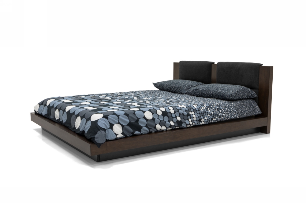 Picture of Nova Domus Fantasia - Contemporary Dark Walnut and Dark Grey Bed