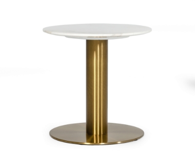 Picture of Modrest Fairway - Glam White Marble and Brushed Gold End Table