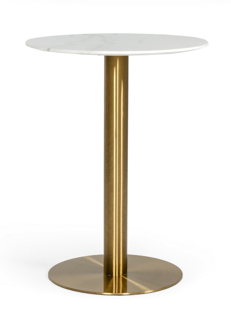 Picture of Modrest Fairway - Glam White Marble and Brushed Gold Bar Table