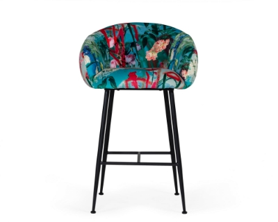 Picture of Modrest Roxann - Contemporary Floral Velvet Bar Stool