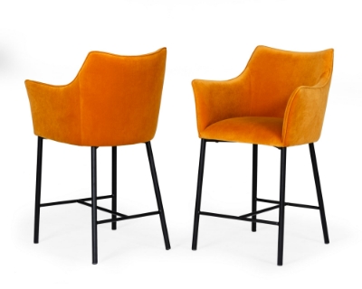 Picture of Modrest Exodus - Modern Orange Velvet Counter Stool