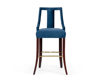 Picture of Modrest Kimball - Glam Blue Velvet Bar Stool