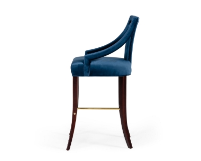 Picture of Modrest Kimball - Glam Blue Velvet Bar Stool