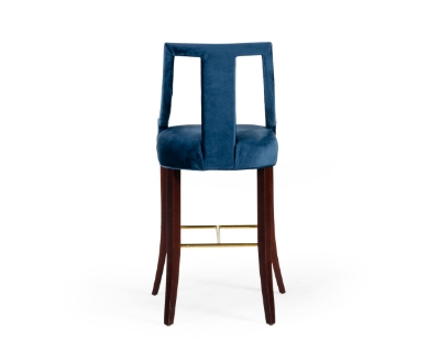 Picture of Modrest Kimball - Glam Blue Velvet Bar Stool