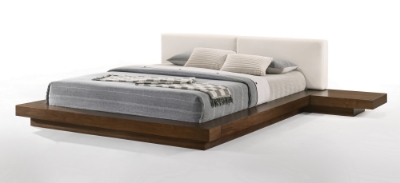 Picture of Modrest Tokyo - Queen Contemporary Walnut and White Platform Bed 