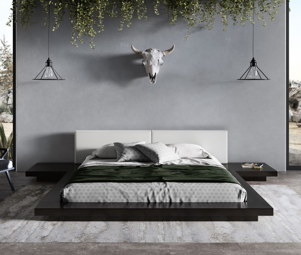 Picture of Modrest Tokyo - Queen Contemporary Black and White Platform Bed