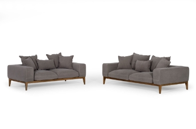 Picture of Divani Casa Corina - Modern Grey Linen Loveseat