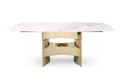 Picture of Modrest Marmot - White Marble and Champagne Gold Dining Table