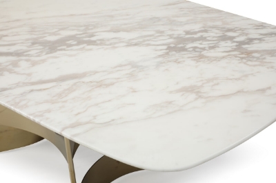 Picture of Modrest Marmot - White Marble and Champagne Gold Dining Table