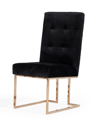 Picture of Modrest Legend - Modern Black & Rosegold Dining Chair (Set of 2)