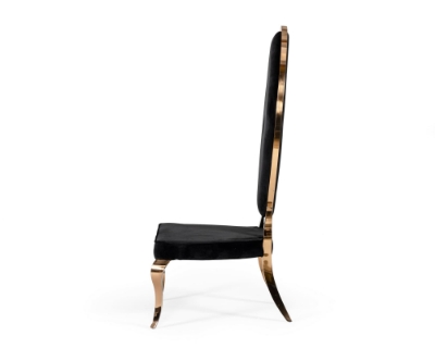 Picture of Modrest Mills - Modern Black Velvet Rosegold Dining Chair Set of 2