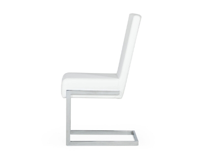 Picture of Modrest Batavia - Modern White & Stainless Steel Dining Chair (Set of 2)