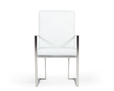 Picture of Modrest Fowler - Modern White Eco-Leather Dining Armchair