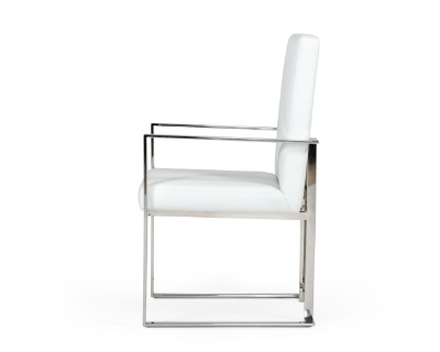 Picture of Modrest Fowler - Modern White Eco-Leather Dining Armchair