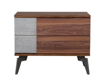 Picture of Nova Domus Palermo - Modern Italian Faux Concrete & Walnut Nightstand