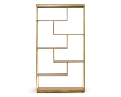 Picture of Modrest Jessica - Modern Oak & Brass Bookshelf