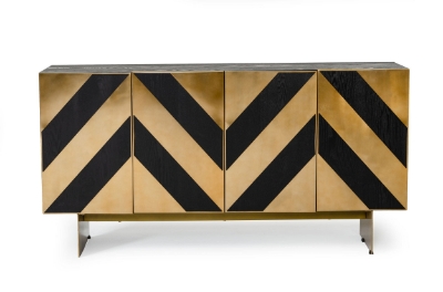 Picture of Modrest Perret - Glam Black Ash & Brushed Brass Modern Buffet