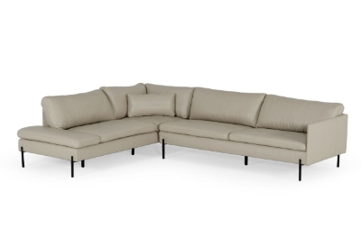 Picture of Divani Casa Sherry - Modern Grey Leather Left Facing Sectional Sofa