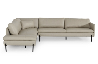 Picture of Divani Casa Sherry - Modern Grey Leather Left Facing Sectional Sofa