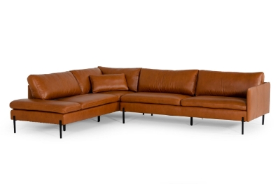 Picture of Divani Casa Sherry - Modern Cognac Leather Left Facing Sectional Sofa