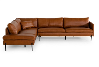 Picture of Divani Casa Sherry - Modern Cognac Leather Left Facing Sectional Sofa