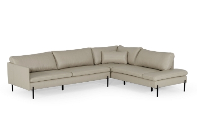 Picture of Divani Casa Sherry - Modern Grey Leather Right Facing Sectional Sofa