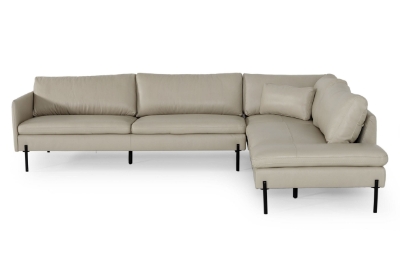 Picture of Divani Casa Sherry - Modern Grey Leather Right Facing Sectional Sofa