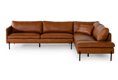 Picture of Divani Casa Sherry - Modern Cognac Leather Right Facing Sectional Sofa