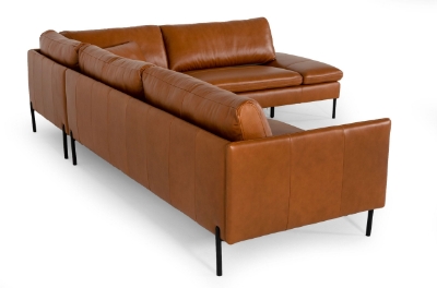 Picture of Divani Casa Sherry - Modern Cognac Leather Right Facing Sectional Sofa