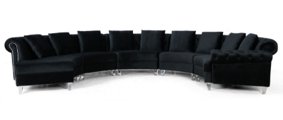 Picture of Divani Casa Darla - Modern Black Velvet Circular Sectional Sofa