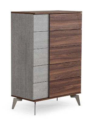 Picture of Nova Domus Palermo Italian Modern Faux Concrete & Walnut Chest