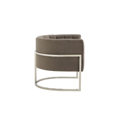 Picture of Modrest Landau - Modern Grey Velvet & Stainless Steel Accent Chair