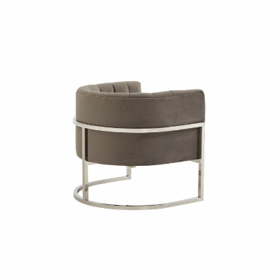 Picture of Modrest Landau - Modern Grey Velvet & Stainless Steel Accent Chair