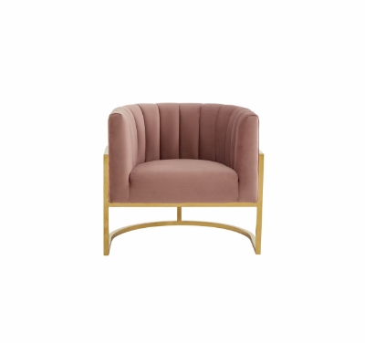 Picture of Modrest Landau - Modern Pink Velvet & Gold Stainless Steel Accent Chair