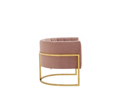 Picture of Modrest Landau - Modern Pink Velvet & Gold Stainless Steel Accent Chair