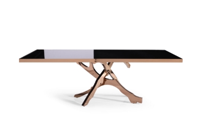 Picture of Modrest Legend - Modern Black Glass & Rosegold Dining Table