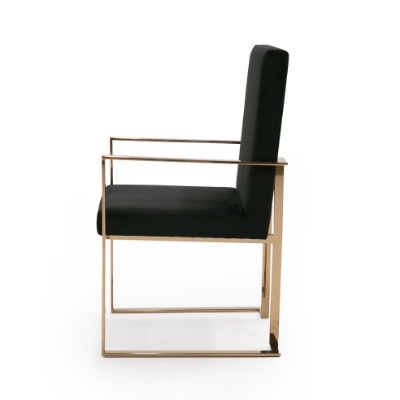 Picture of Modrest Trea - Modern Black Velvet & Rosegold Dining Chair