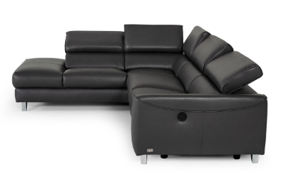 Picture of Divani Casa Versa - Modern Grey Teco Leather LAF Chaise Sectional with Recliner