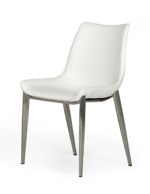 Picture of Modrest Frasier - Modern White Eco-Leather Dining Chair (Set of 2)