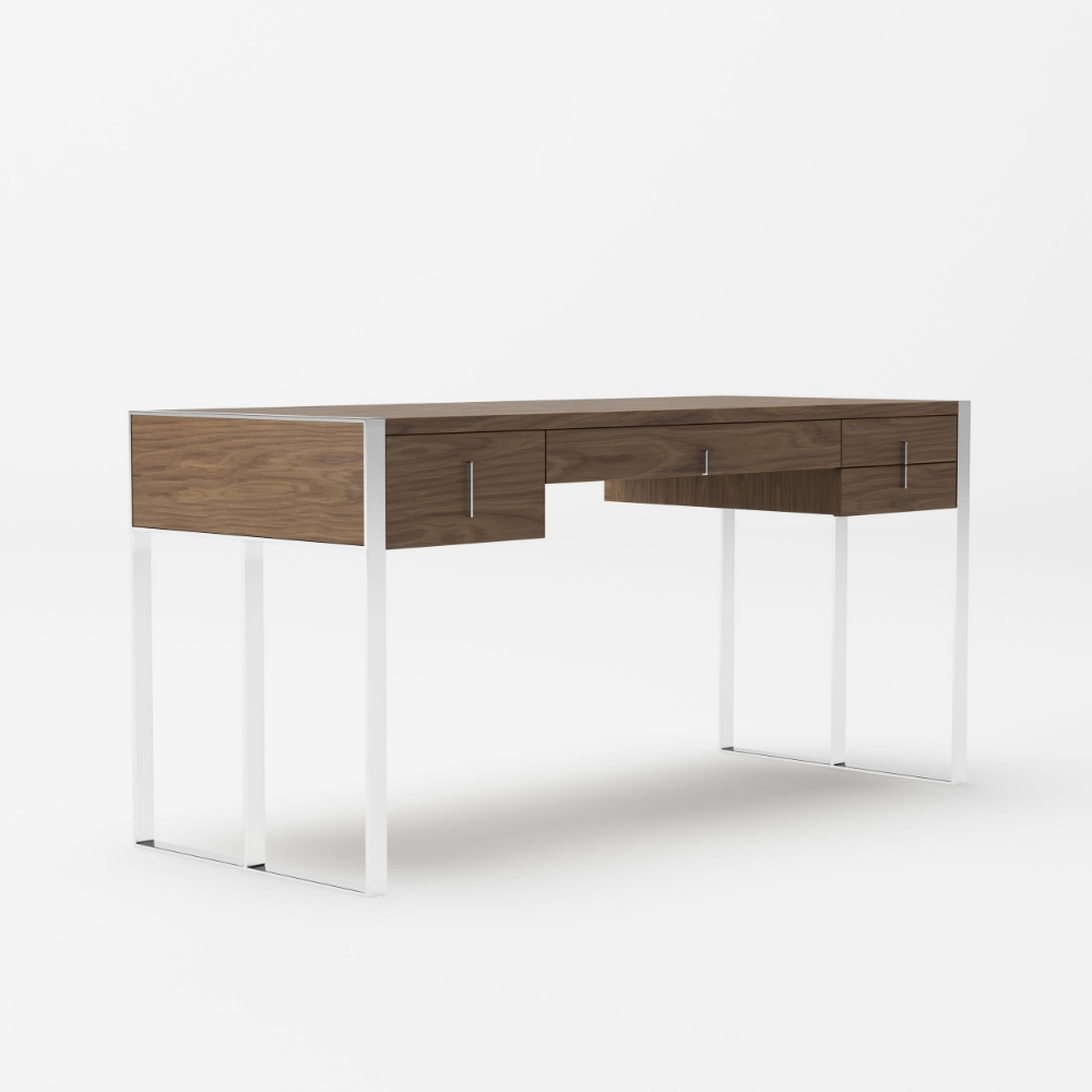 Picture of Modrest Orcutt - Modern Walnut & Stainless Steel Desk